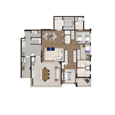 Legacy Klabin - Planta 147m² - Opção 3 suítes Legacy Klabin - Planta 147m² - Opção 3 suítes