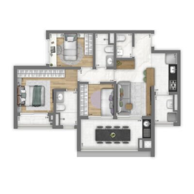 Trinity Vila Clementino - Planta 81m² - 3 dorms Trinity Vila Clementino - Planta 81m² - 3 dorms
