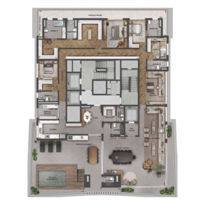 Vista Brooklin - Planta 520m² - Penthouse Vista Brooklin - Planta 520m² - Penthouse