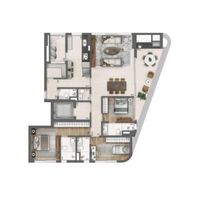 Arcos Itaim - Planta 153m² - 3 suítes Arcos Itaim - Planta 153m² - 3 suítes