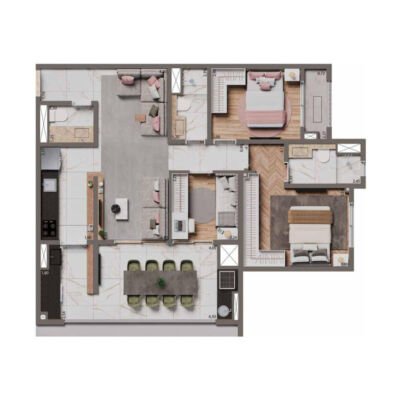 Brooklyn Bridge - Planta 84m² - 3 dorms Brooklyn Bridge - Planta 84m² - 3 dorms