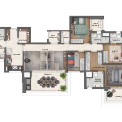 Haute Brooklin by EZ - Planta 138m² - 4 dorms Haute Brooklin by EZ - Planta 138m² - 4 dorms