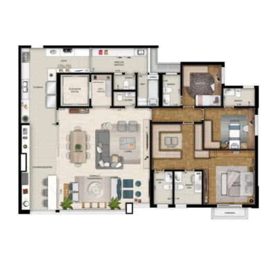 Only Cidade Jardim - Planta 186m² - 3 suítes Only Cidade Jardim - Planta 186m² - 3 suítes