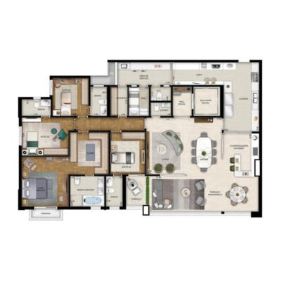 Only Cidade Jardim - Planta 211m² - 4 suítes Only Cidade Jardim - Planta 211m² - 4 suítes