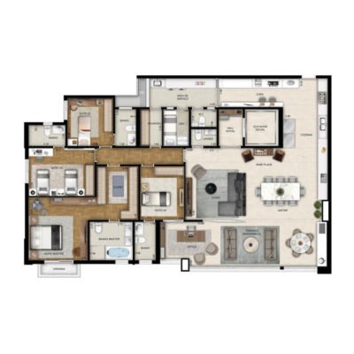 Only Cidade Jardim - Planta 211m² - 4 suítes opção Only Cidade Jardim - Planta 211m² - 4 suítes opção