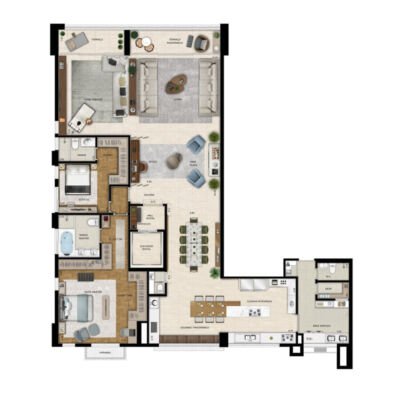 Only Cidade Jardim - Planta 252m² - 2 suítes Only Cidade Jardim - Planta 252m² - 2 suítes