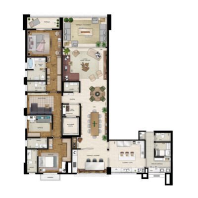 Only Cidade Jardim - Planta 252m² - 3 suítes Only Cidade Jardim - Planta 252m² - 3 suítes