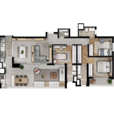 Reserva Caminhos da Lapa - Planta 127m² - 3 suítes Reserva Caminhos da Lapa - Planta 127m² - 3 suítes