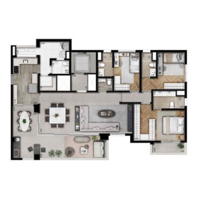 Reserva Caminhos da Lapa - Planta 157m² - Opção 3 suítes Reserva Caminhos da Lapa - Planta 157m² - Opção 3 suítes