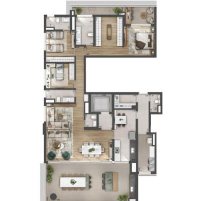 Roya Perdizes Home - Planta 224m² - Opção 3 suítes Roya Perdizes Home - Planta 224m² - Opção 3 suítes