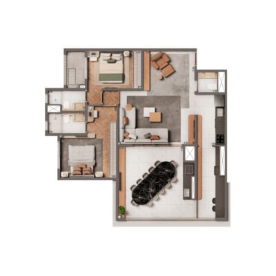 The Edition by Living Vila Mariana - Planta 106m² - 2 suítes The Edition by Living Vila Mariana - Planta 106m² - 2 suítes