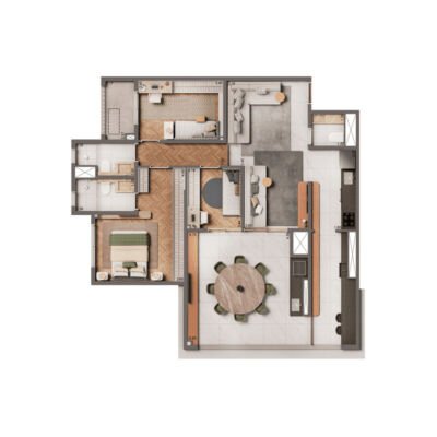 The Edition by Living Vila Mariana - Planta 106m² - 3 dorms The Edition by Living Vila Mariana - Planta 106m² - 3 dorms