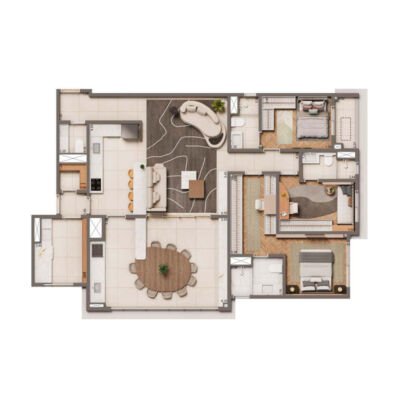 The Edition by Living Vila Mariana - Planta 135m² - 3 suítes The Edition by Living Vila Mariana - Planta 135m² - 3 suítes