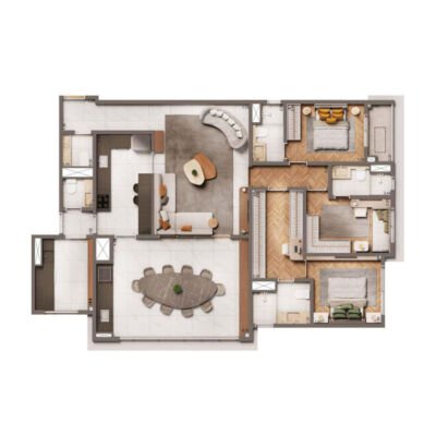 The Edition by Living Vila Mariana - Planta 135m² - 3 suítes padrão The Edition by Living Vila Mariana - Planta 135m² - 3 suítes padrão