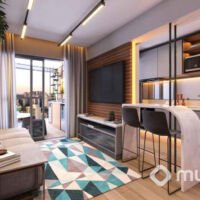 Air Brooklin - Perspectiva living 50m² Air Brooklin - Perspectiva living 50m²