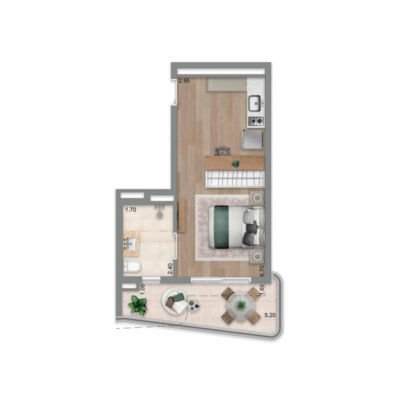 Escape Éden - Planta 37m² - Studio Escape Éden - Planta 37m² - Studio