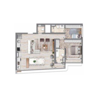 Escape Éden - Planta 94m² - 2 suítes Escape Éden - Planta 94m² - 2 suítes