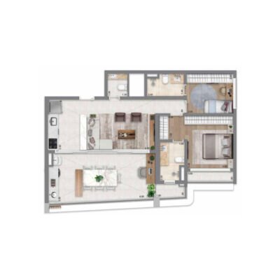 Escape Éden - Planta 94m² - 2 suítes com pé-direito duplo Escape Éden - Planta 94m² - 2 suítes com pé-direito duplo