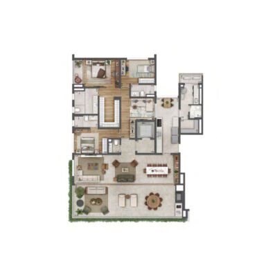 Esther Ibirapuera - Planta 250m² - 3 suítes Esther Ibirapuera - Planta 250m² - 3 suítes