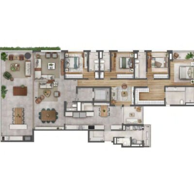 Esther Ibirapuera - Planta 334m² - 4 suítes Esther Ibirapuera - Planta 334m² - 4 suítes