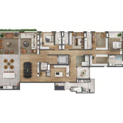 Esther Ibirapuera - Planta 334m² - Opção 3 suítes Esther Ibirapuera - Planta 334m² - Opção 3 suítes