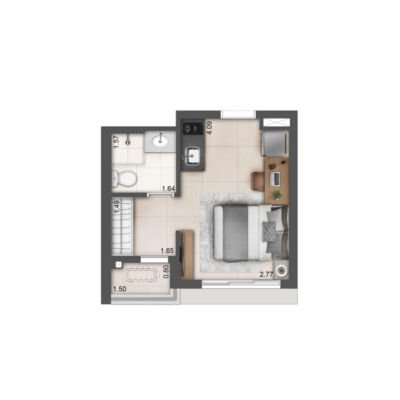 Go Balkon - Planta 22m² - studio Go Balkon - Planta 22m² - studio