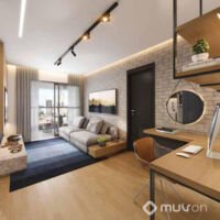 HUB Brooklin - Perspectiva living 47m² HUB Brooklin - Perspectiva living 47m²