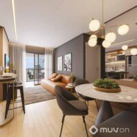 HUB Brooklin - Perspectiva living 64m² HUB Brooklin - Perspectiva living 64m²