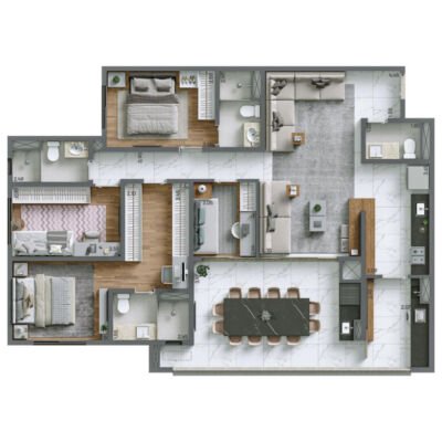 Living Alto do Ipiranga - Planta 125m² - 4 dorms Living Alto do Ipiranga - Planta 125m² - 4 dorms