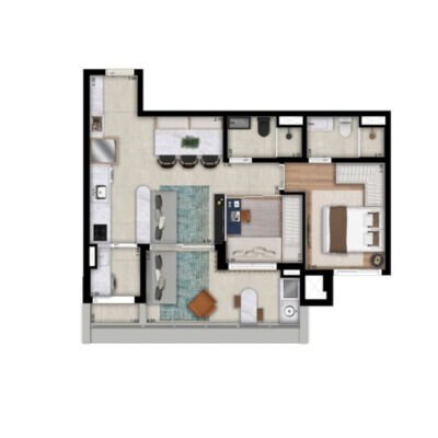 MAC Campo Belo - Planta 64m² - Opção 1 suíte MAC Campo Belo - Planta 64m² - Opção 1 suíte