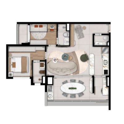 MAC Campo Belo - Planta 88m² - Opção 2 suítes MAC Campo Belo - Planta 88m² - Opção 2 suítes