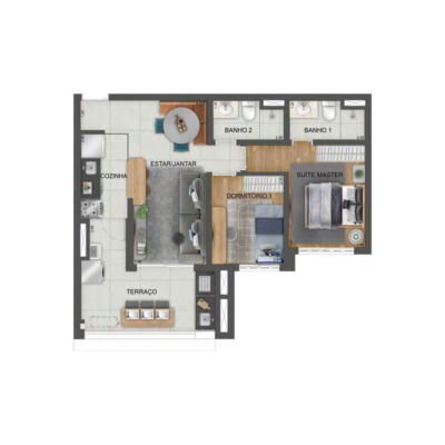 Mooca Città Firenze - Planta 66m² - 2 dorms Mooca Città Firenze - Planta 66m² - 2 dorms