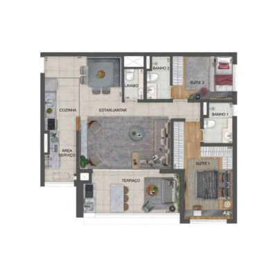 Mooca Città Firenze - Planta 94m² - 2 suítes Mooca Città Firenze - Planta 94m² - 2 suítes