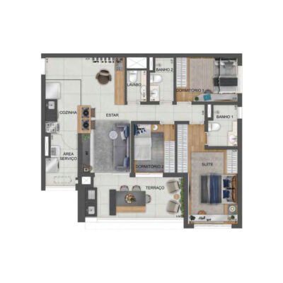 Mooca Città Firenze - Planta 94m² - 3 dorms Mooca Città Firenze - Planta 94m² - 3 dorms