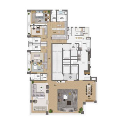 Park Lane Ibirapuera - Planta 375m² - 4 suítes Park Lane Ibirapuera - Planta 375m² - 4 suítes