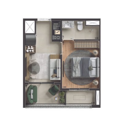 Today Paulista - Planta 30m² - 1 dorm Today Paulista - Planta 30m² - 1 dorm