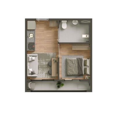 YEP Estação Pinheiros - Planta 28m² - 1 dorm NR YEP Estação Pinheiros - Planta 28m² - 1 dorm NR