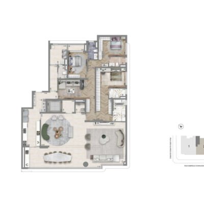 Casa Gabriele - Planta 269m² - Opção 3 suítes e living ampliado Casa Gabriele - Planta 269m² - Opção 3 suítes e living ampliado