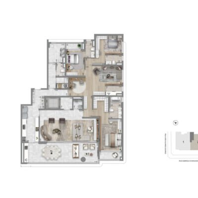 Casa Gabriele - Planta 269m² - Opção 3 suítes sala íntima Casa Gabriele - Planta 269m² - Opção 3 suítes sala íntima