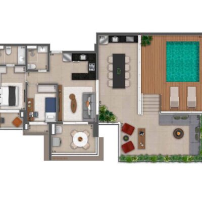 MAC Pinheiros - Planta 166m² - Penthouse MAC Pinheiros - Planta 166m² - Penthouse