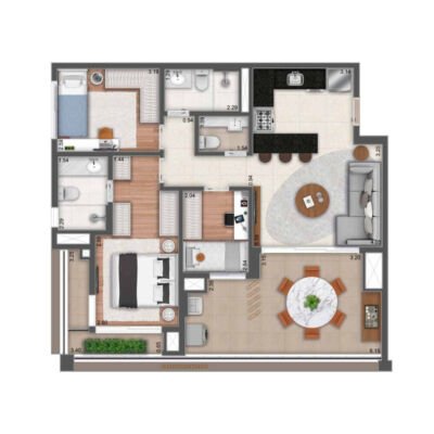 MAC Pinheiros - Planta 93m² - 3 dorms MAC Pinheiros - Planta 93m² - 3 dorms