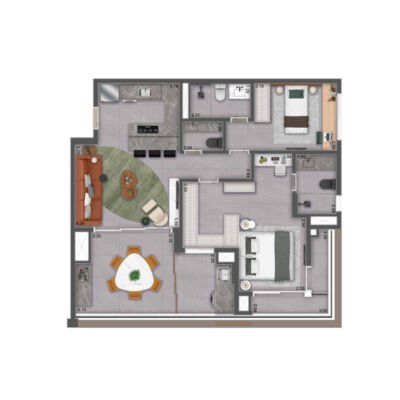 MAC Pinheiros - Planta 94m² - Opção 2 suítes com closet MAC Pinheiros - Planta 94m² - Opção 2 suítes com closet