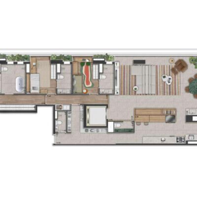 Península Vila Madalena - Planta 193m² - Opção 3 suítes Península Vila Madalena - Planta 193m² - Opção 3 suítes