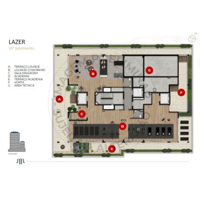 Riserva by Tarjab - Implantação 20º pavimento - Torre 1 - preliminar Riserva by Tarjab - Implantação 20º pavimento - Torre 1 - preliminar