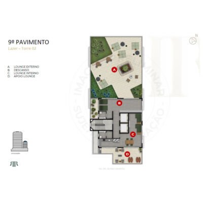 Riserva by Tarjab - Implantação 9º pavimento - torre 2 preliminar Riserva by Tarjab - Implantação 9º pavimento - torre 2 preliminar