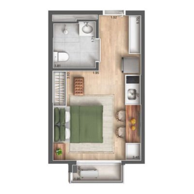 Arch Nazaré Urban - Planta 24m² Arch Nazaré Urban - Planta 24m²