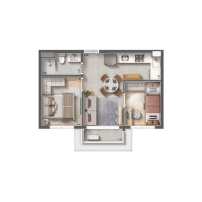 Arch Nazaré Urban - Planta 38m² - 2 dorms Arch Nazaré Urban - Planta 38m² - 2 dorms