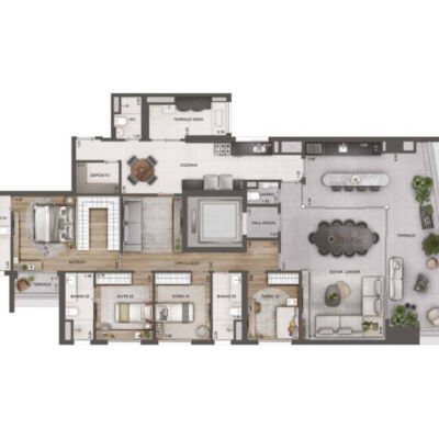 Lindenberg Alto das Nações - Planta 213m² - 4 dorms Lindenberg Alto das Nações - Planta 213m² - 4 dorms