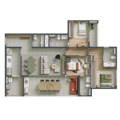 Maison Diogo - Planta 123m² - 3 suítes Maison Diogo - Planta 123m² - 3 suítes