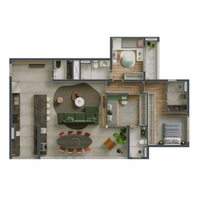 Maison Diogo - Planta 123m² - 3 suítes Opção decorado Maison Diogo - Planta 123m² - 3 suítes Opção decorado